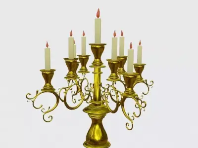 candlestick candelabra - candelabra Low-poly 3D model