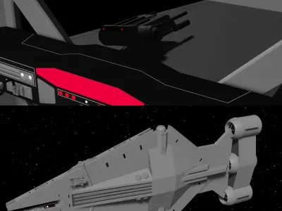 Arquitens Class Light Cruiser - with the interior of the bridge 3D model