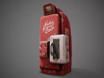  Fallout - Nuka Cola Vending Machine Low-poly 3D model