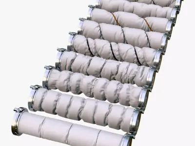 Aerospace Thermal Sleeves 9 Pieces Set M1 3D model