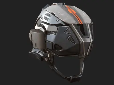 Helmet scifi  Low-poly 3D model