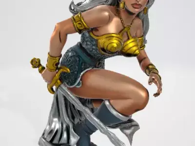 Speedborne Warrior Woman 3D Asset 3D model
