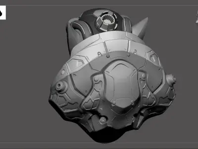 Mecha Head 3D print model