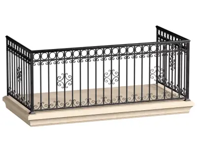 Balcony Modern Forged Fence 3D model