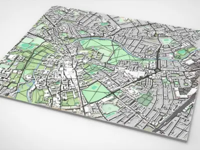 Cityscape Cambridge United Kingdom 3D model