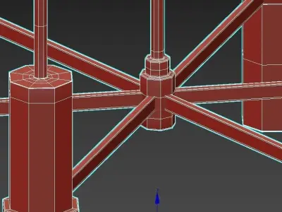 Xavier modern chandelier with clear glass shades and metal frame 3D model