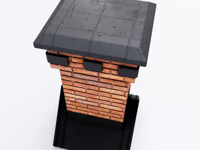 Chimney 3d model brick Low-poly 3D model