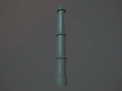 Barrier Bollard pack 5 Green v1 Low-poly 3D model
