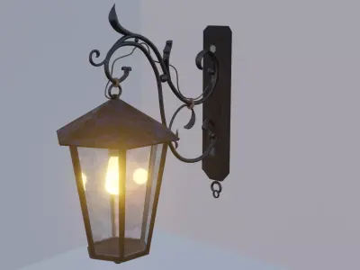 Japanese street lamp  Low-poly 3D model