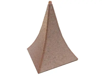 Detailed Tiled Roof Section 3D model