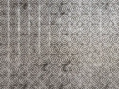 Rustic Etched Stone Swirl Pattern Tiles PBR Seamless Texture