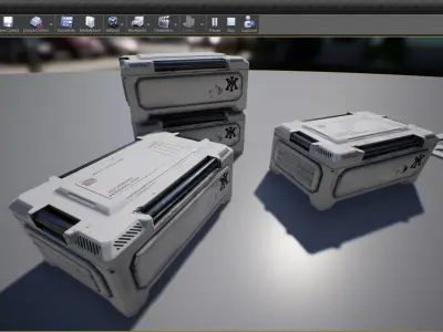 Sci-fi Crate Game Ready Low-poly 3D model