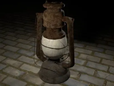 Kirosene Lamp Low-poly 3D model