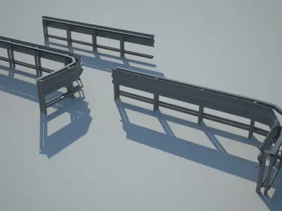 Guardrail metal railing 3D model