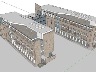 Office-Teaching Building-Canteen 42 3D model
