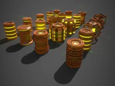 Sci-Fi Cylinder Version Two Low-poly 3D model