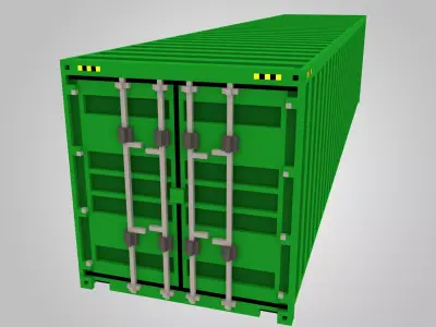 Voxel Shipping Container 40ft Low-poly 3D model