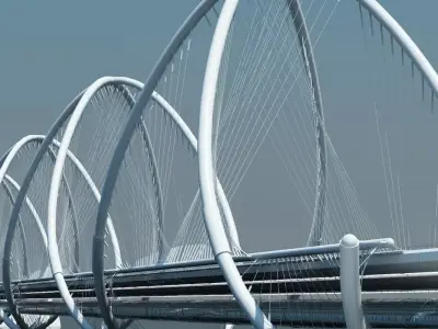 Futuristic Suspension Bridge 1 3D model