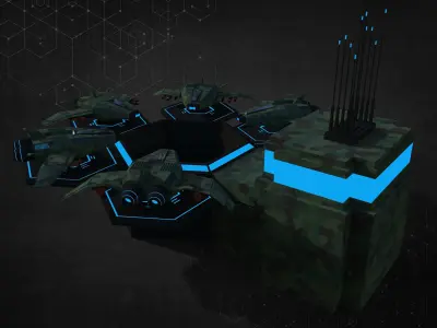 Sci-Fi Space-Ship Base 3D model