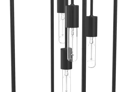 Bonn Collection Four-Light Matte Black Pendant Light 3D model