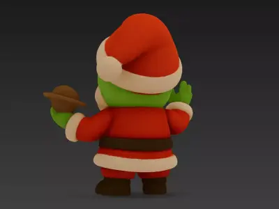 Cute Alien Santa Claus Stylized Christmas Character 3D Model 3D model