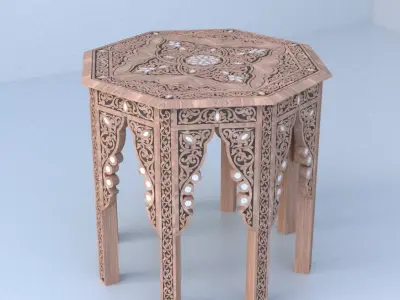  Damascene Arabesque Antique Table 3D model