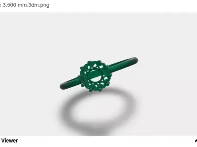 Women Ring With Round Cut Center Stone 3D print model