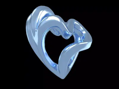 Abstract Heart Shape v1 005 Low-poly 3D model