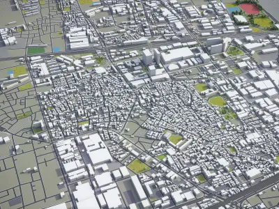Amagasaki - City 3D Model Low-poly 3D model