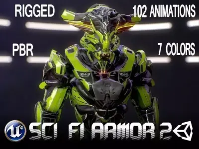 Sci-Fi Armor 2 Low-poly 3D model