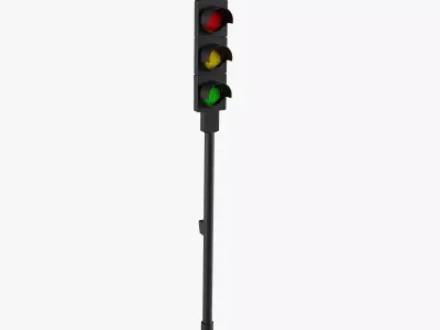 Traffic Light Low-poly 3D model 13