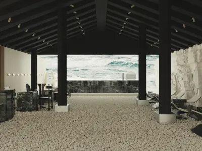   restaurant cafe  interior   3D model 2