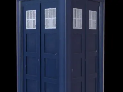 Mark 2 Metropolitan Police Box with Props Low-poly 3D model