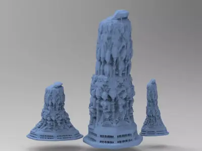 Dantes Underworld Ancient Stone Carved rock 3  3D model