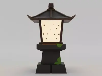 Japanese Stone Lantern 3D Model Low-poly 3D model purchase