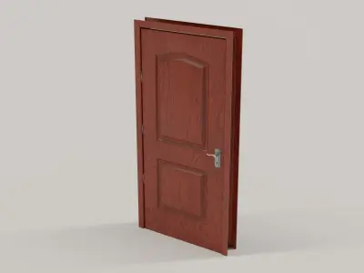 Wooden door V1 Low-poly 3D model