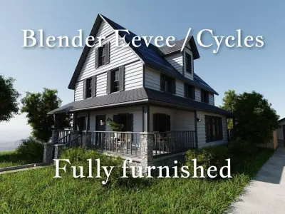 Modular Classic Style American House 15 Low-poly 3D model