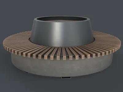 Modern Outdoor Bench 104 PBR Game Ready Low-poly 3D model