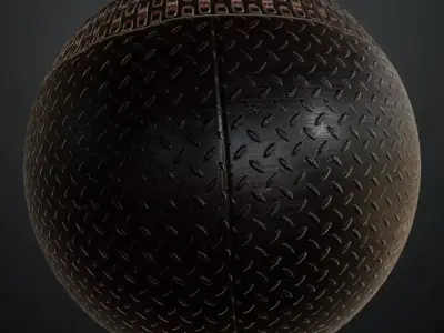 Black Metal Plate PBR Seamless Texture