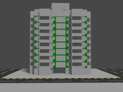 apartment building  Low-poly 3D model