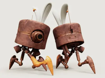 Crawler Robot Rigged Low-poly 3D model