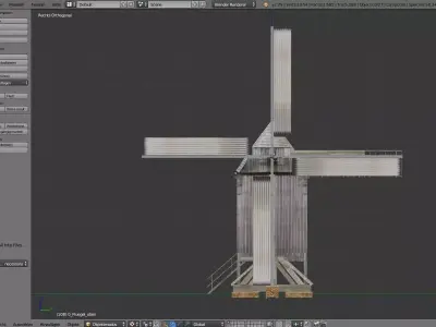 historical german bock windmill Low-poly 3D model