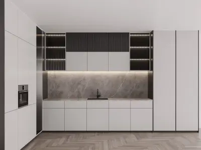firestkitchen modern kitchen with cabinets 3D model