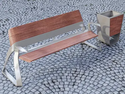 Mrf Artform Rest Seat street bench Low-poly 3D model