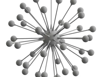 IMPULSE chandelier with balls hanging from it 3D model