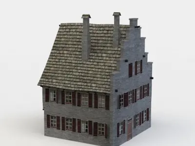 Big house Low-poly 3D model
