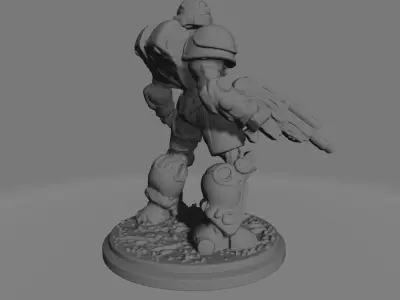 Flexi Space Marine Warrior Articulated Sci-Fi Soldier 3D Print 3D print model