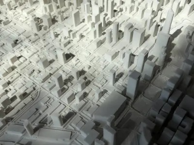 3D Chicago Map City Art Landmark Model of Chicago Skyline Art 3D print model