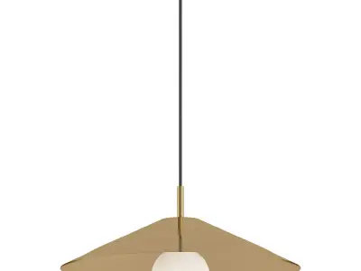 APOLLO modern pendant light in brass with glass ball 3D model