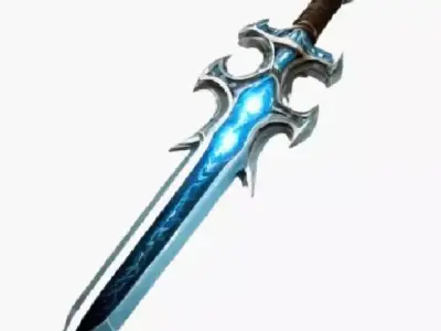 Futuristic Glowing Blue Energy Sword High-Tech Sci-Fi Weapon 3D print model